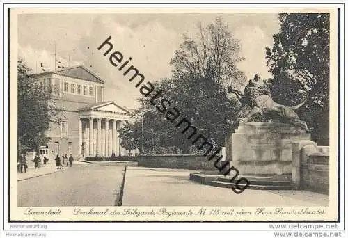 Darmstadt - Denkmal des Leibgarde-Regiments Nr. 115 - Hess. Landestheater