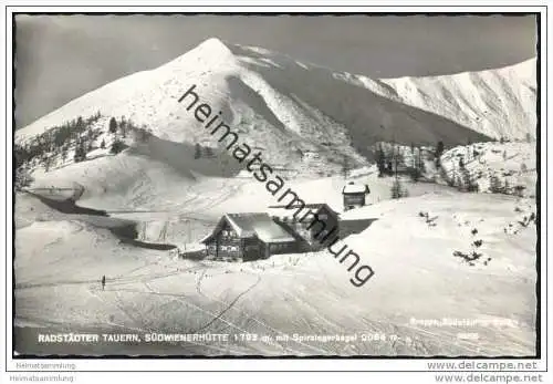 Radstädter Tauern - Südwienerhütte mit Spirzingerkogel - Foto-AK 60er Jahre