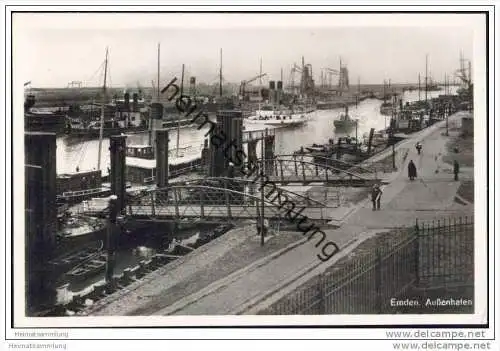 Emden - Aussenhafen - Foto-AK 40er Jahre
