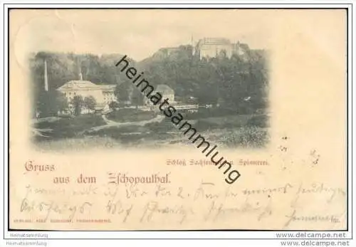 Gruss aus dem Zschopauthal - Schloss Sachsenburg und Spinnerei