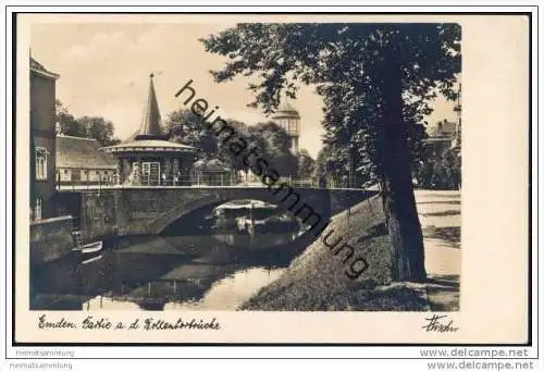 Emden - Partie an der Boltentor Brücke - Foto-AK