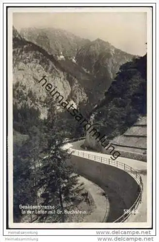 Gesäusestrasse in der Leier mit Gr. Buchstein - Foto-AK - Zensurstempel