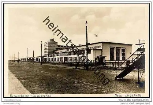 Bremerhaven - Columbus-Kai - Neue Lloydhalle - Foto-AK 20er Jahre