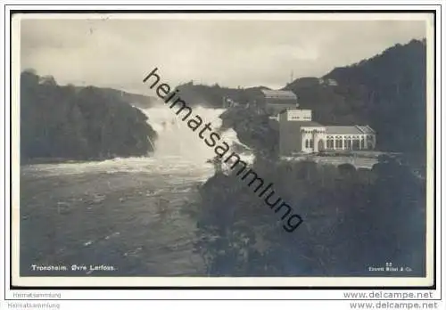 Trondheim Ovre Lerfoss - Wasserkraftwerk - Foto-AK