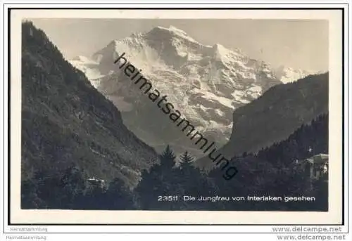 Die Jungfrau von Interlaken gesehen - Foto-AK