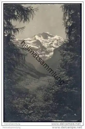 Interlaken - Die Jungfrau vom Rugen gesehen - Foto-AK