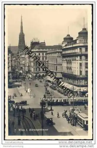 Wien - Kärntnerstrasse - Strassenbahn - Foto-AK