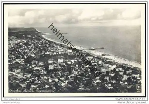 Ostseebad Ahlbeck - Fliegeraufnahme - Foto-AK 30er Jahre