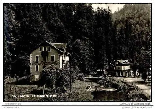 01814 Hotel zum Polenztal - Posthilfsstellenstempel Waltersdorf (Sächs Schweiz) über Kr. Pirna