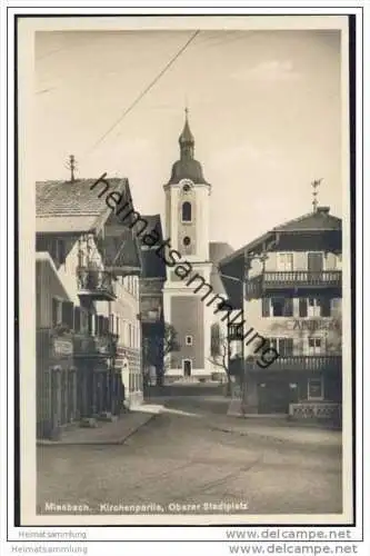 Miesbach - Kirchenpartie - Oberer Stadtplatz - Foto-AK 1930