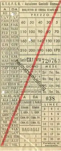 Italien - Stefer - Autolinee Castelli Romani - Fahrschein