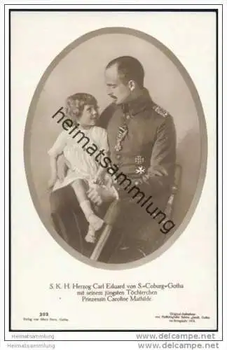 Herzog Carl Eduard von Sachsen-Coburg-Gotha mit Prinzessin Caroline Mathilde
