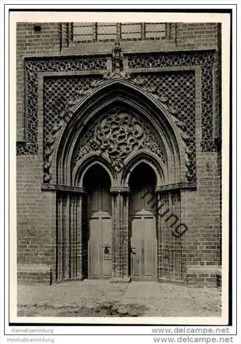 Tangermünde - Pfarrkirche St. Stephan - Portal am nördlichen Querschiff - Foto-AK Grossformat