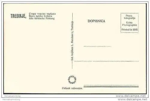 Trebinje - Alte türkische Festung - Foto-AK