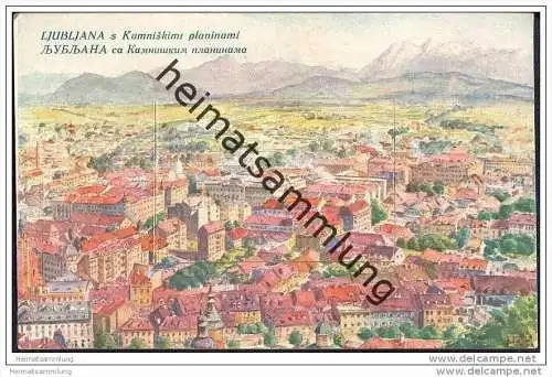 Ljubljana - s Kamniskimi planinami - Leporellokarte mit 10 kleinen Bildern