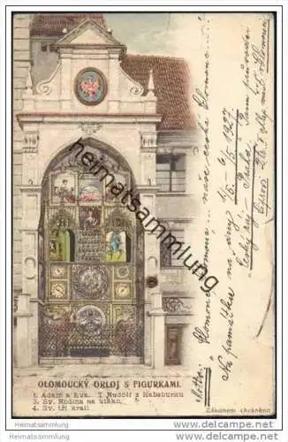 Olomouc (y) - Olmütz - Orloj s Figurkami - mechanische Karte