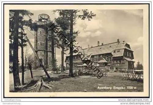 Auersberg mit Turm - HO Wismut - Berghotel Auersberg