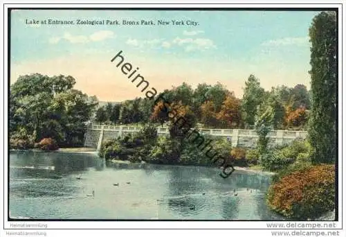 New York - Lake at Entrance Zoological Park - Bronx Park