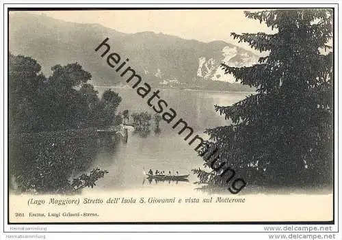 Lago Maggiore - Stretto dell Isola S.Giovanni e vista sul Motterone - um 1910