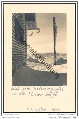 Blick vom Hochrissgipfel in die Tiroler Berge - Foto-AK 1933