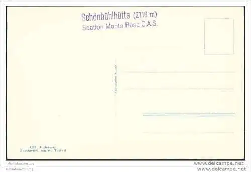 Schönbühlhütte gegen Rimpfischhorn - Foto-AK