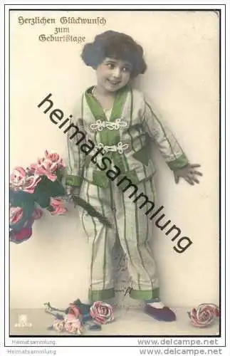 Herzlichen Glückwunsch zum Geburtstag - Foto-AK coloriert