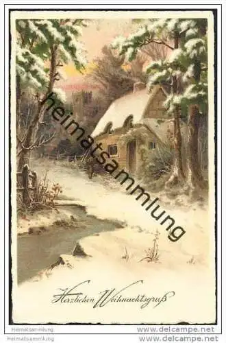 Weihnachtsgruss - Idylle im Schnee - Bahnpost Werdau-Mehltheuer 24.12.1927 - Zug 2243