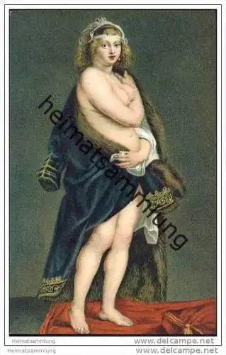 Helene Fourment - Peter Paul Rubens - Nackte Frau in Mantel gehüllt - Stengel 29754