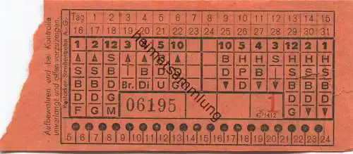 Deutschland - Rostock - Rostocker Strassenbahn AG - Fahrschein - rückseitig Werbung: Hahn Spezialgeschäft für Wollwaren