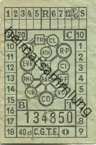 Schweiz - CGTE Geneve - Strassenbahn Fahrschein