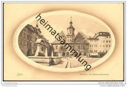 Jena - Rathaus - Bismarckbrunnen - Prägedruck