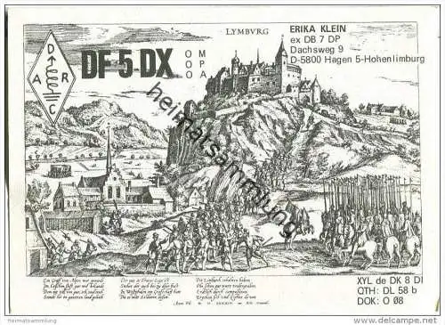 QSL - QTH - Funkkarte - DF5DX - Hagen-Hohenlimburg - 1979