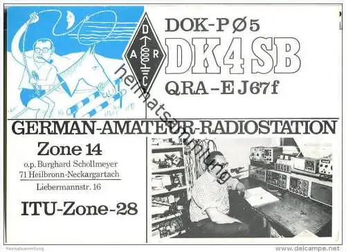 QSL - QTH - Funkkarte - DK4SB - Heilbronn-Neckargartach - 1970
