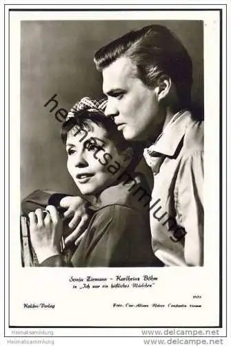 Karlheinz Böhm - Sonja Ziemann in Ich war ein hässliches Mädchen - Foto-AK ohne rückseitige Einteilung