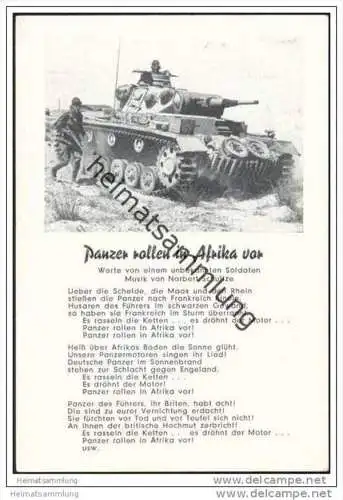 Panzer rollen in Afrika vor - Kriegslied - Worte von einem unbekannten Soldaten