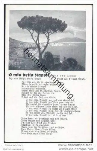 Liederkarte - O mia bella Napoli - Text von Ralph Maria Siegel - Musik von Gerhard Winkler