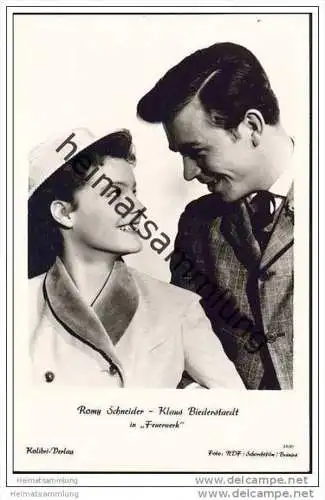 Romy Schneider - Claus Biederstaedt in Feuerwerk - Foto-AK ohne rückseitige Einteilung