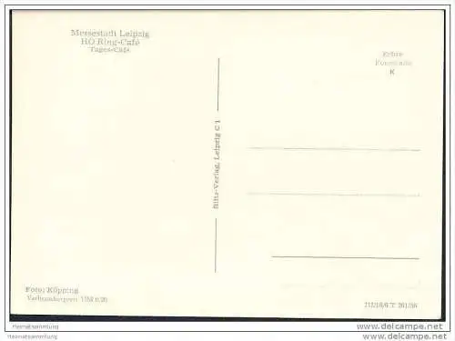 Leipzig - Ho Ring-Cafe - Tages-Cafe - Foto-AK Grossformat 1956