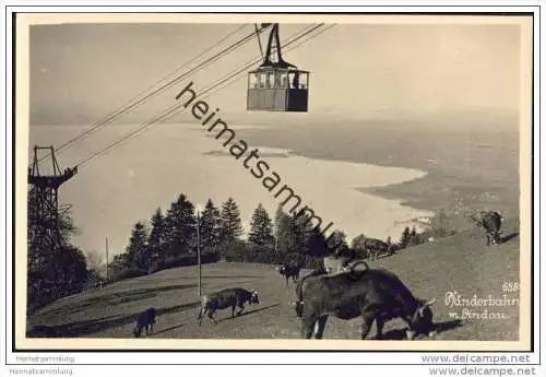 Pfänderbahn mit Lindau - Seilbahn - Foto-AK