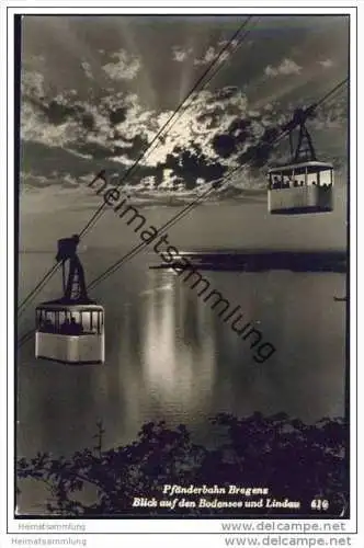 Pfänderbahn Bregenz - Blick auf den Bodensee und Lindau - Foto-AK