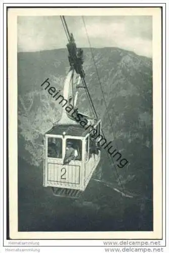 Raxbahnwaggon in Fahrt - Seilbahn - Raxseilbahnstempel