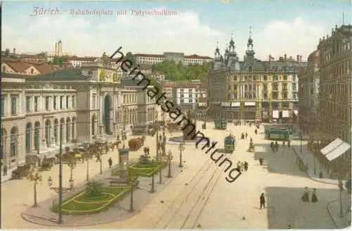 Zürich - Bahnhofplatz mit Polytechnikum