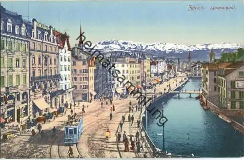 Zürich - Limmatquai - Strassenbahn - Verlag Carl Künzli-Tobler Zürich