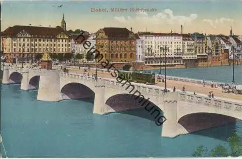 Basel - Mittlere Rheinbrücke - Verlag G. Metz Basel