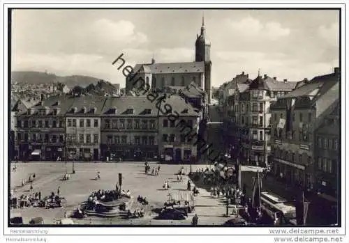 Annaberg-Buchholz - Markt mit Pöhlberg und Annenkirche - Foto-AK