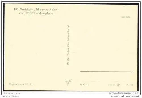 Friedrichsbrunn 1960 - Ho-Gaststätte Schwarzer Adler - FDGB-Erholungsheim - Foto-AK