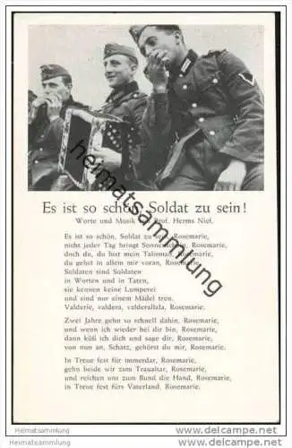 Es ist so schön, Soldat zu sein! - Soldatenlied - Worte und Musik von Prof. Herms Niel