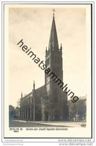 Berlin-Schöneberg - Kurfürstenstrasse Kirche der Zwölf-Apostel-Gemeinde - Foto-AK 40er Jahre
