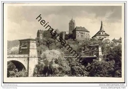 Hrad Loket - Burg Elbogen - Kettenbrücke - Foto-AK