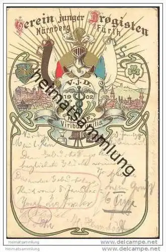 Nürnberg - Fürth - Verein junger Drogisten - V. j. D.  1902 N. F. - Viribus unitis